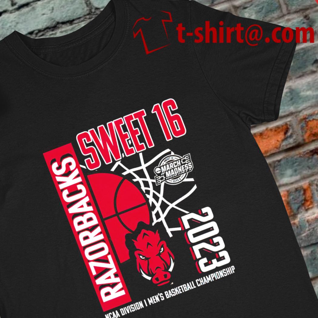 Arkansas Razorbacks Sweet 16 Ncaa Division I men's basketball Championship March Madness 2023 logo T-shirt